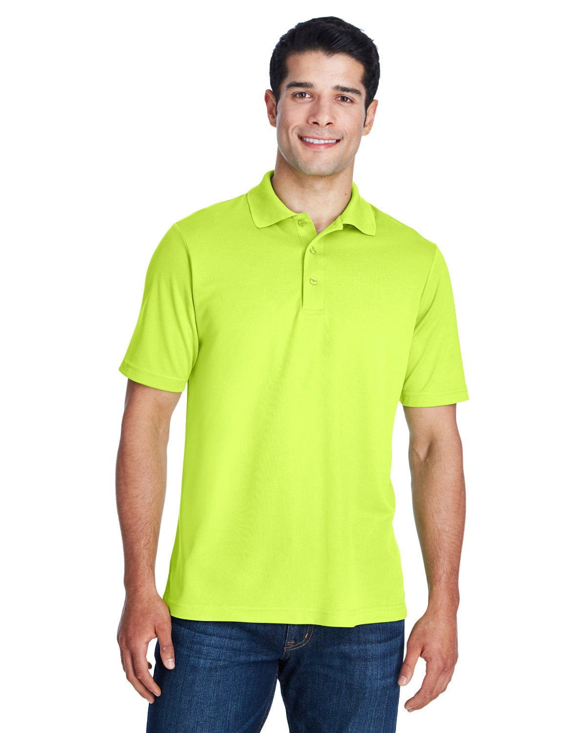 Core 365 Origin Mens Performance Pique Polo Shirt 88181 | Safety Yellow - Front