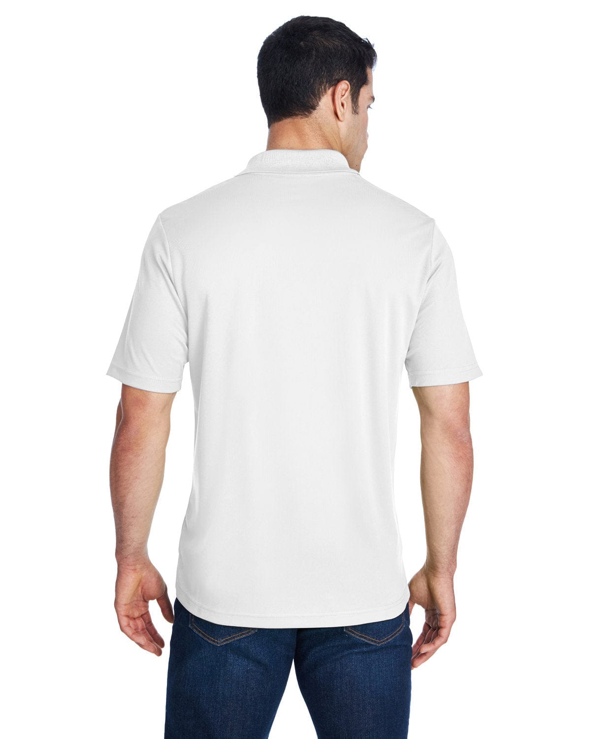 Core 365 Origin Mens Performance Pique Polo Shirt 88181 | White - Back