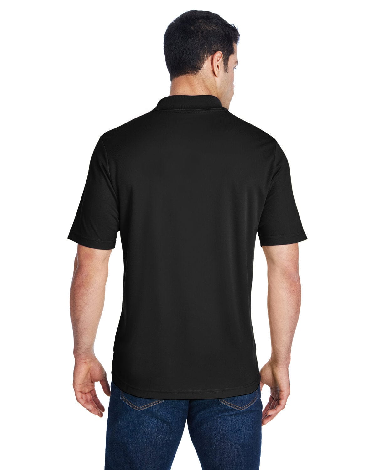 Core 365 Origin Mens Performance Pique Polo Shirt 88181 | Black - Back
