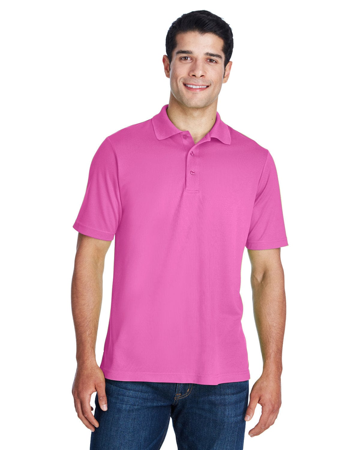 Core 365 Origin Mens Performance Pique Polo Shirt 88181 | Charity Pink - Front
