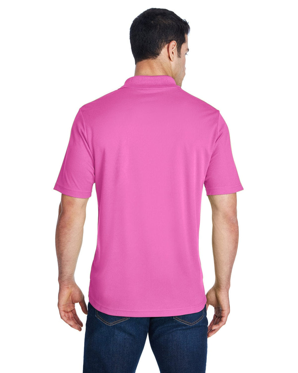 Core 365 Origin Mens Performance Pique Polo Shirt 88181 | Charity Pink - Back