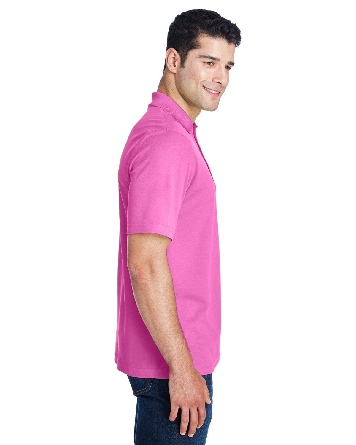 Core 365 Origin Mens Performance Pique Polo Shirt 88181 | Charity Pink - Side