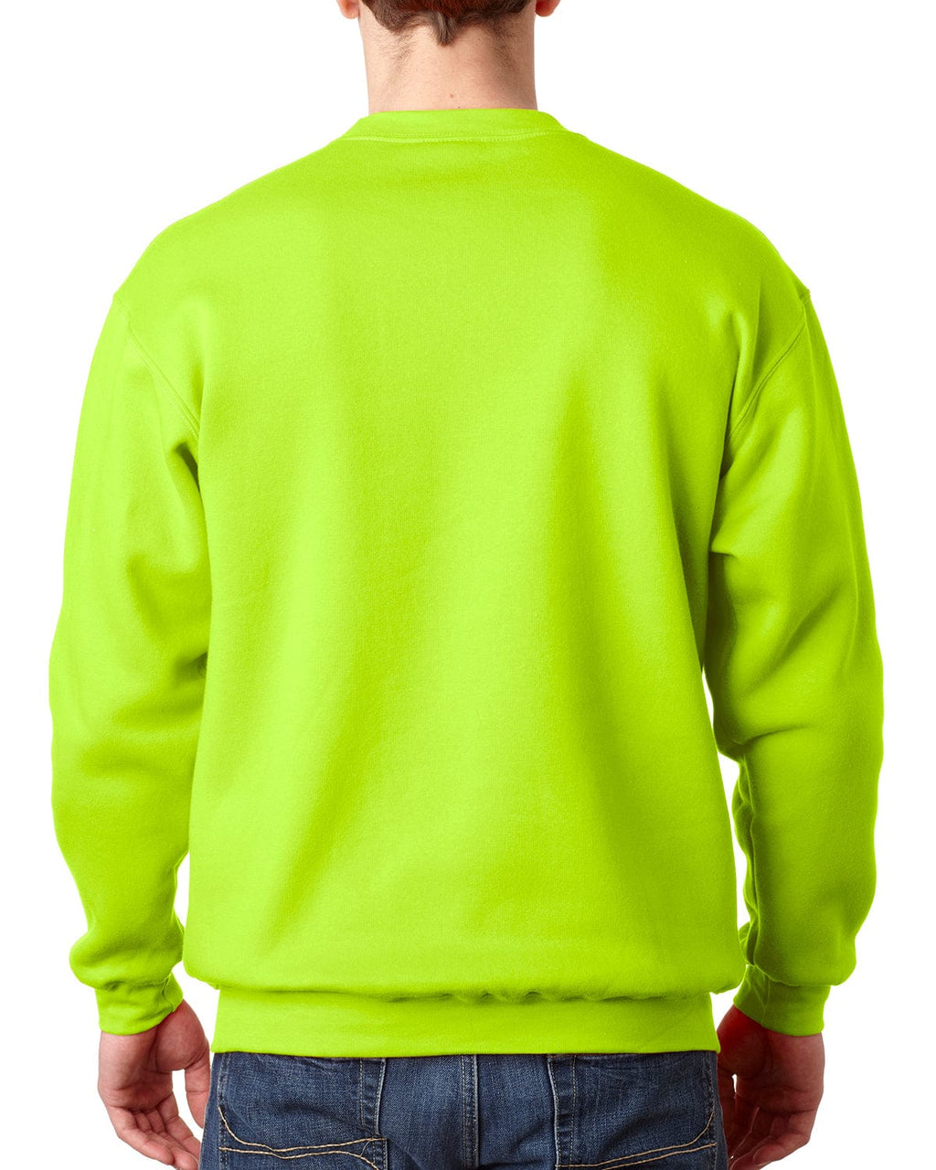 Bayside USA Made Crewneck Fleece BA1102 | Lime Green - Back