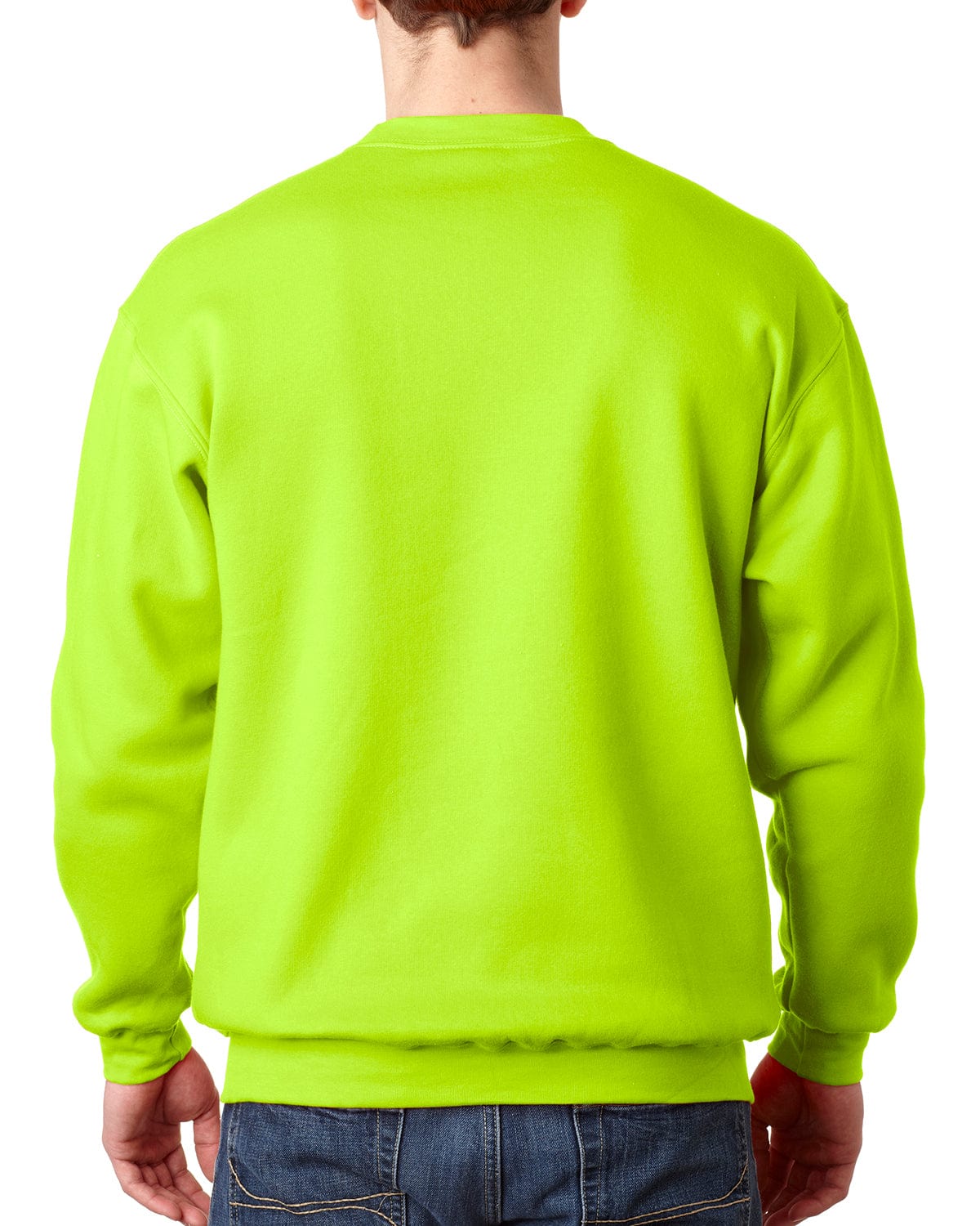 Bayside USA Made Crewneck Fleece BA1102 | Lime Green - Back