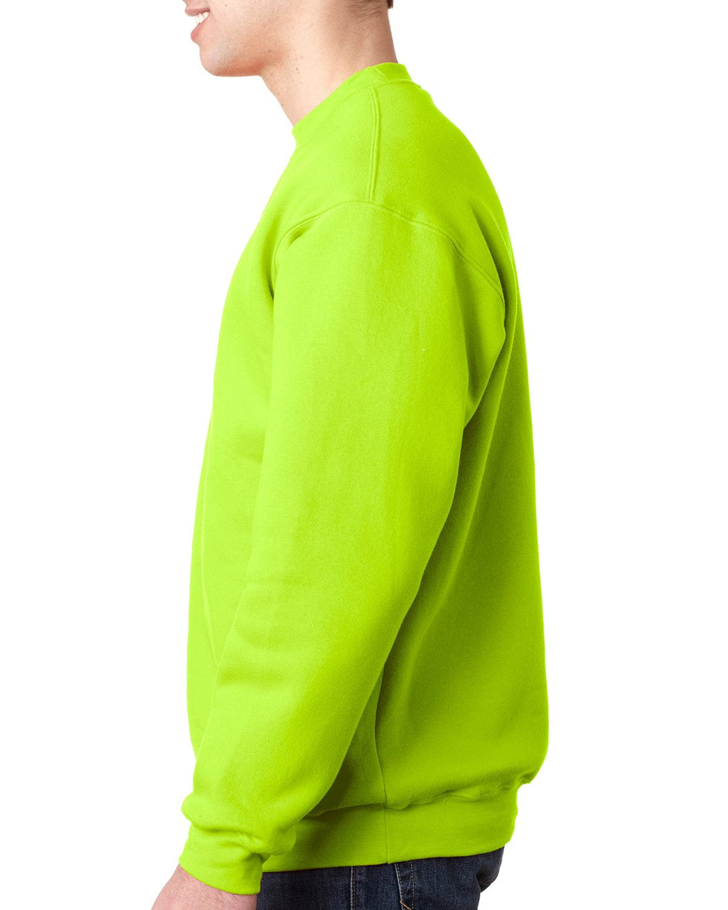 Bayside USA Made Crewneck Fleece BA1102 | Lime Green - Side
