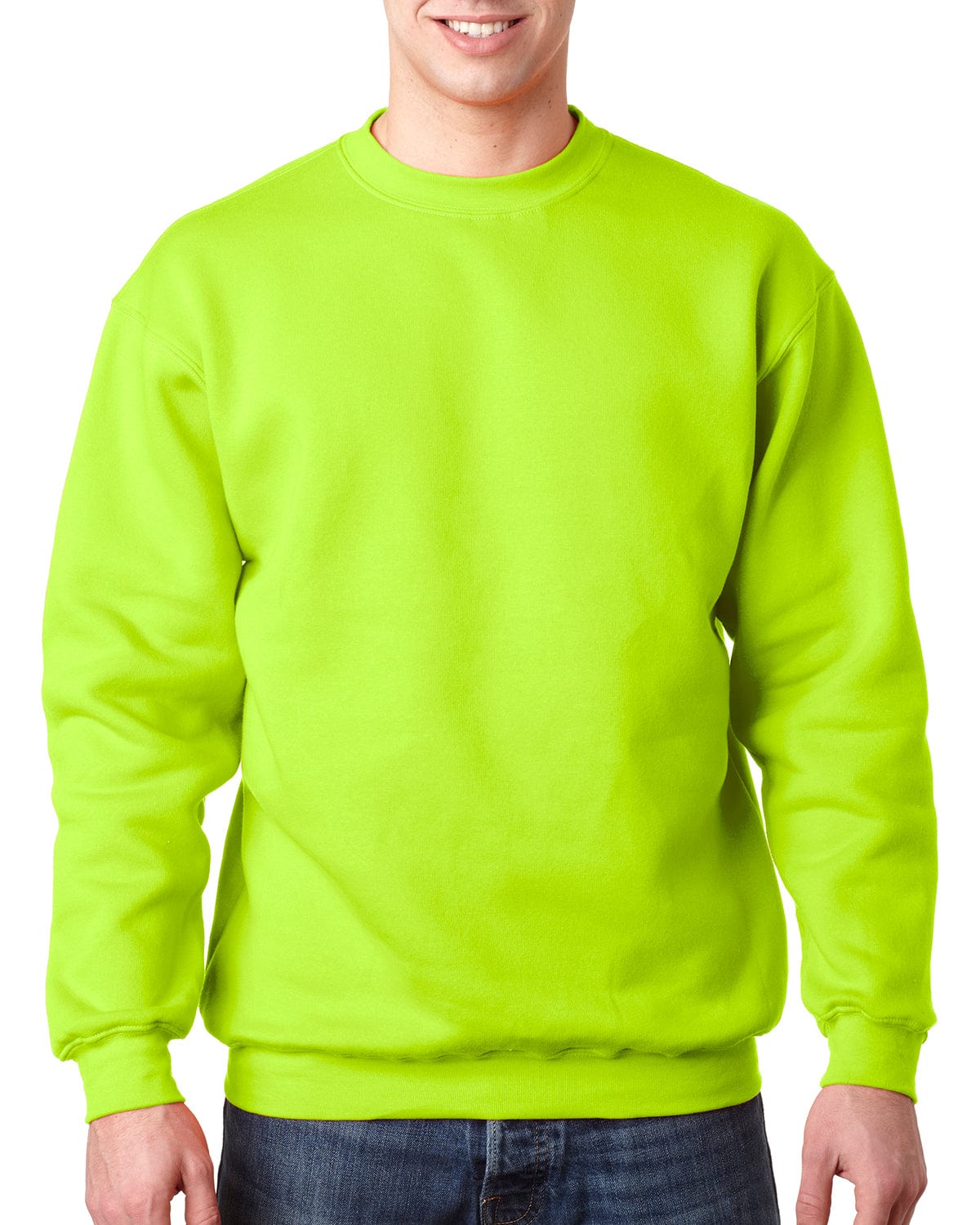 Bayside USA Made Crewneck Fleece BA1102 | Lime Green - Front