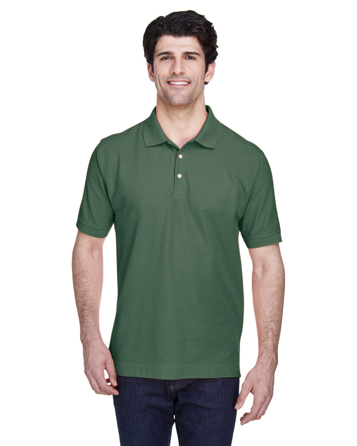 Devon & Jones Fine Pima Pique Polo Shirt D100 | Dill - Front