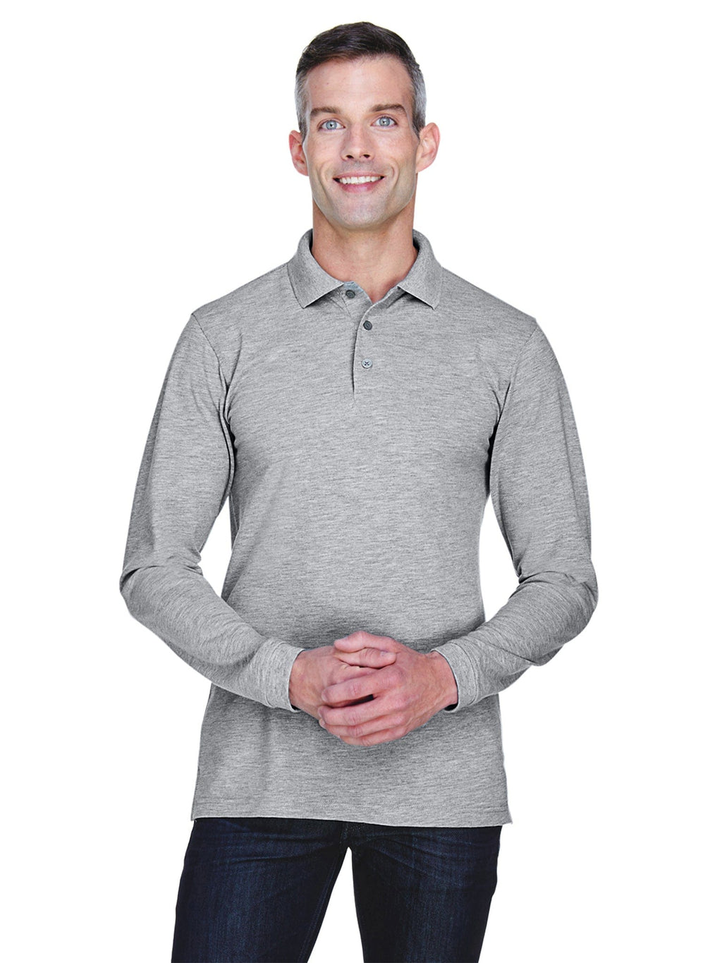 Harriton Easy Blend Long Sleeve Polo Shirt