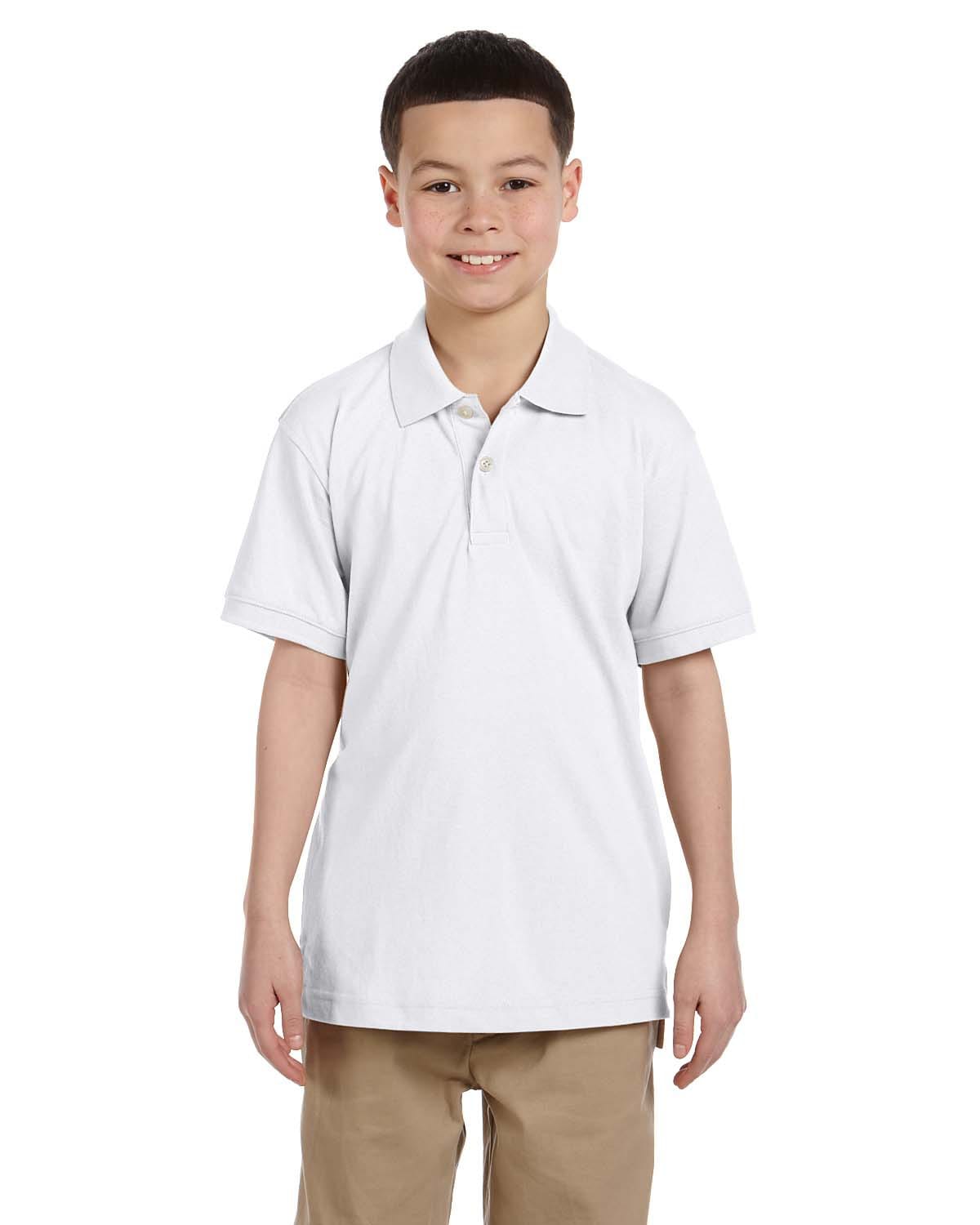 Harriton Youth Easy Blend Polo Shirt M265Y | White - Front