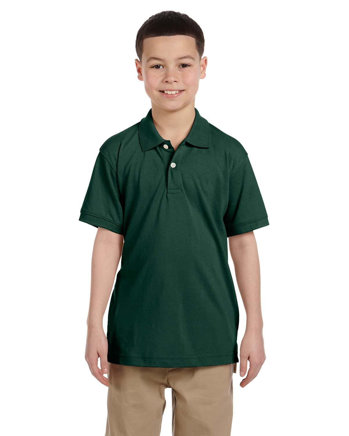 Harriton Youth Easy Blend Polo Shirt M265Y | Hunter - Front