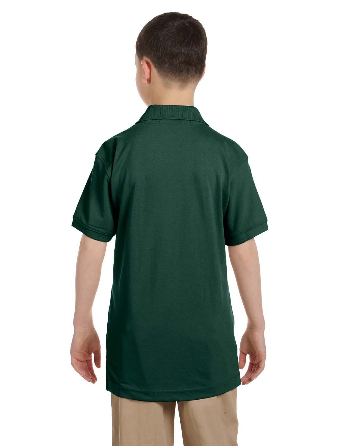 Harriton Youth Easy Blend Polo Shirt M265Y | Hunter - Back