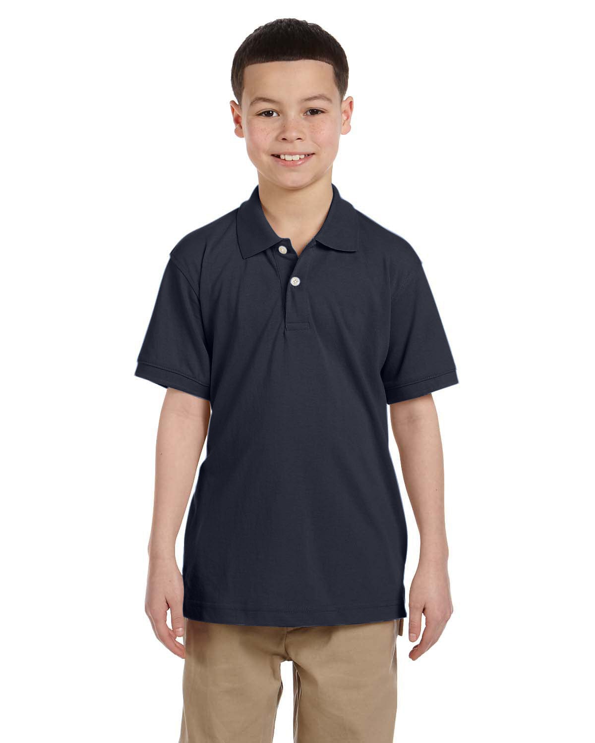 Harriton Youth Easy Blend Polo Shirt M265Y | Navy - Front