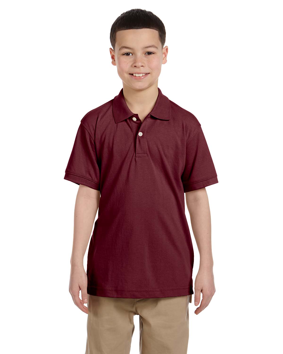 Harriton Youth Easy Blend Polo Shirt M265Y | Wine - Front