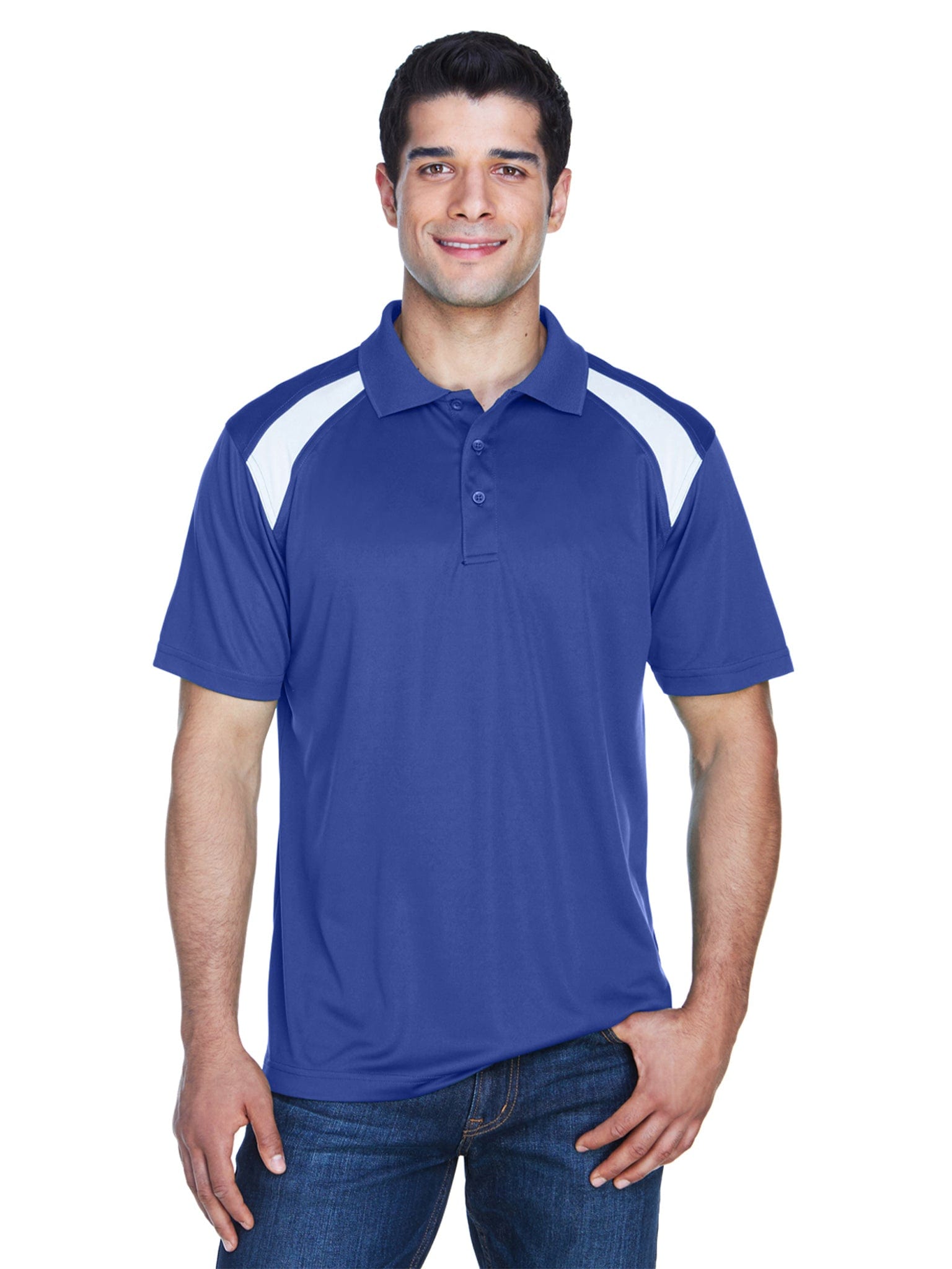 Harriton Polytech Colorblock Polo Shirt