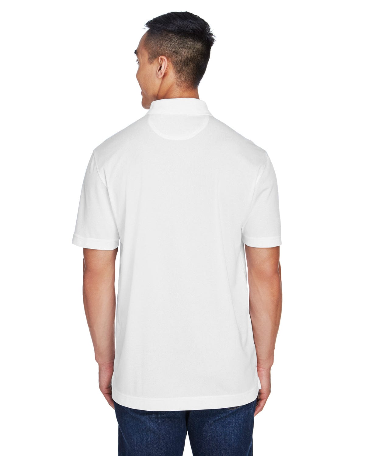 Harriton Double Mesh Polo Shirt M353 | White - Back