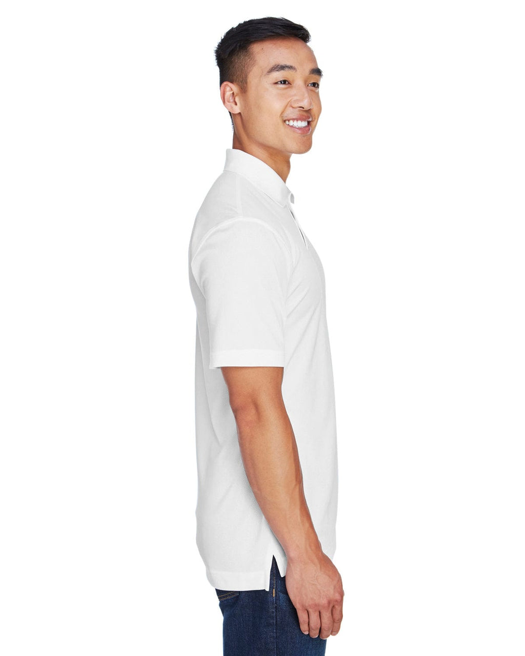 Harriton Double Mesh Polo Shirt M353 | White - Side
