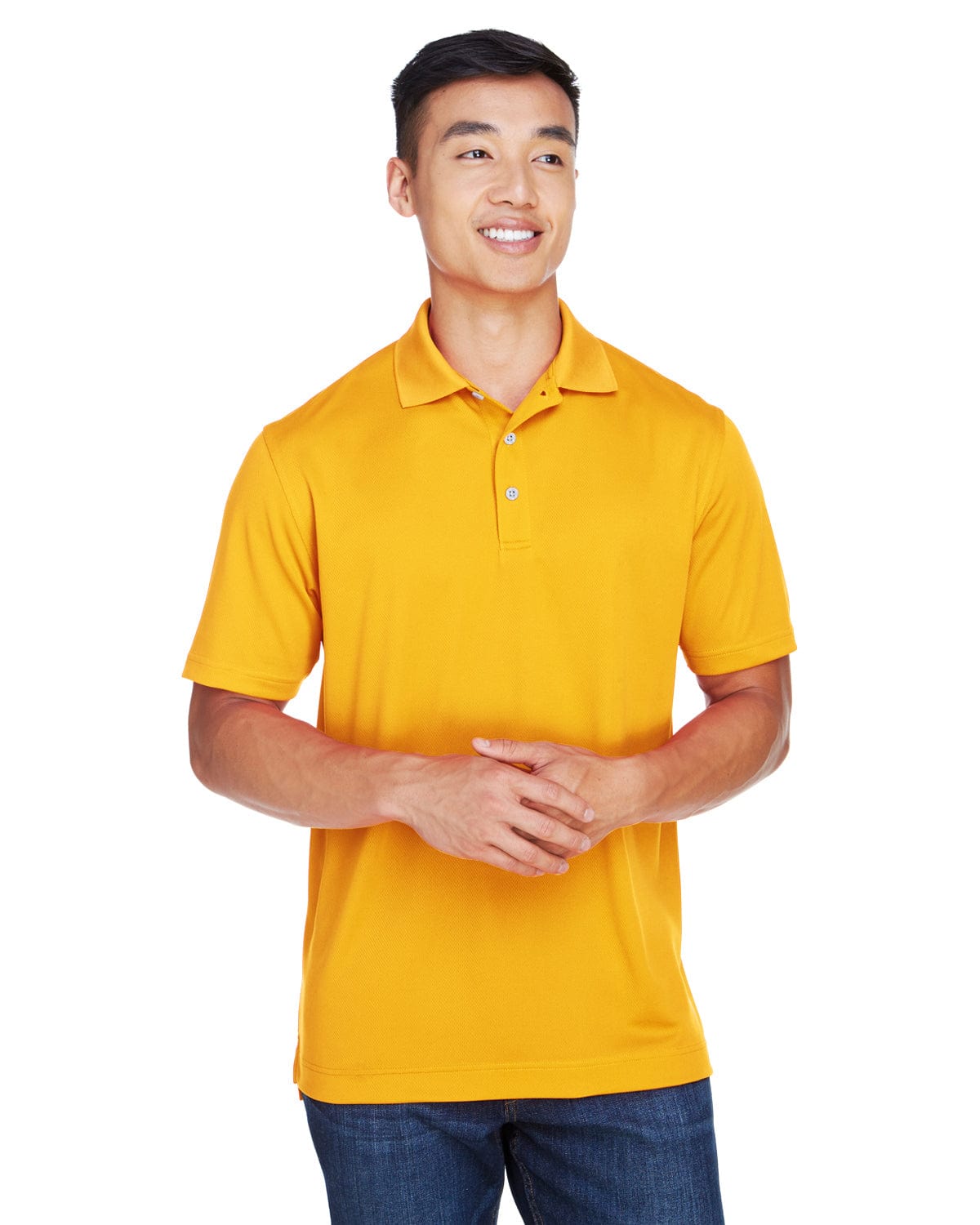 Harriton Double Mesh Polo Shirt M353 | Gold - Front