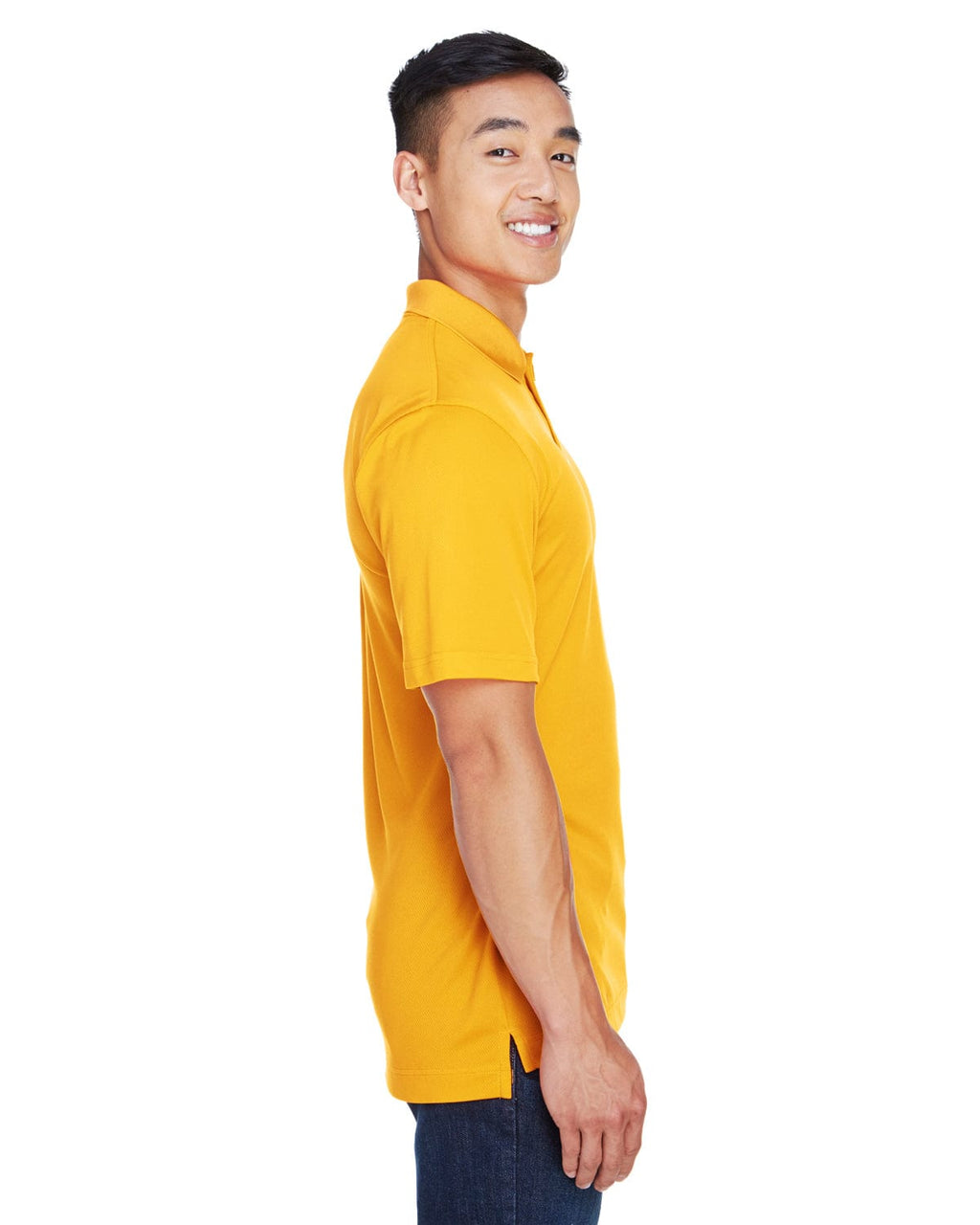 Harriton Double Mesh Polo Shirt M353 | Gold - Side