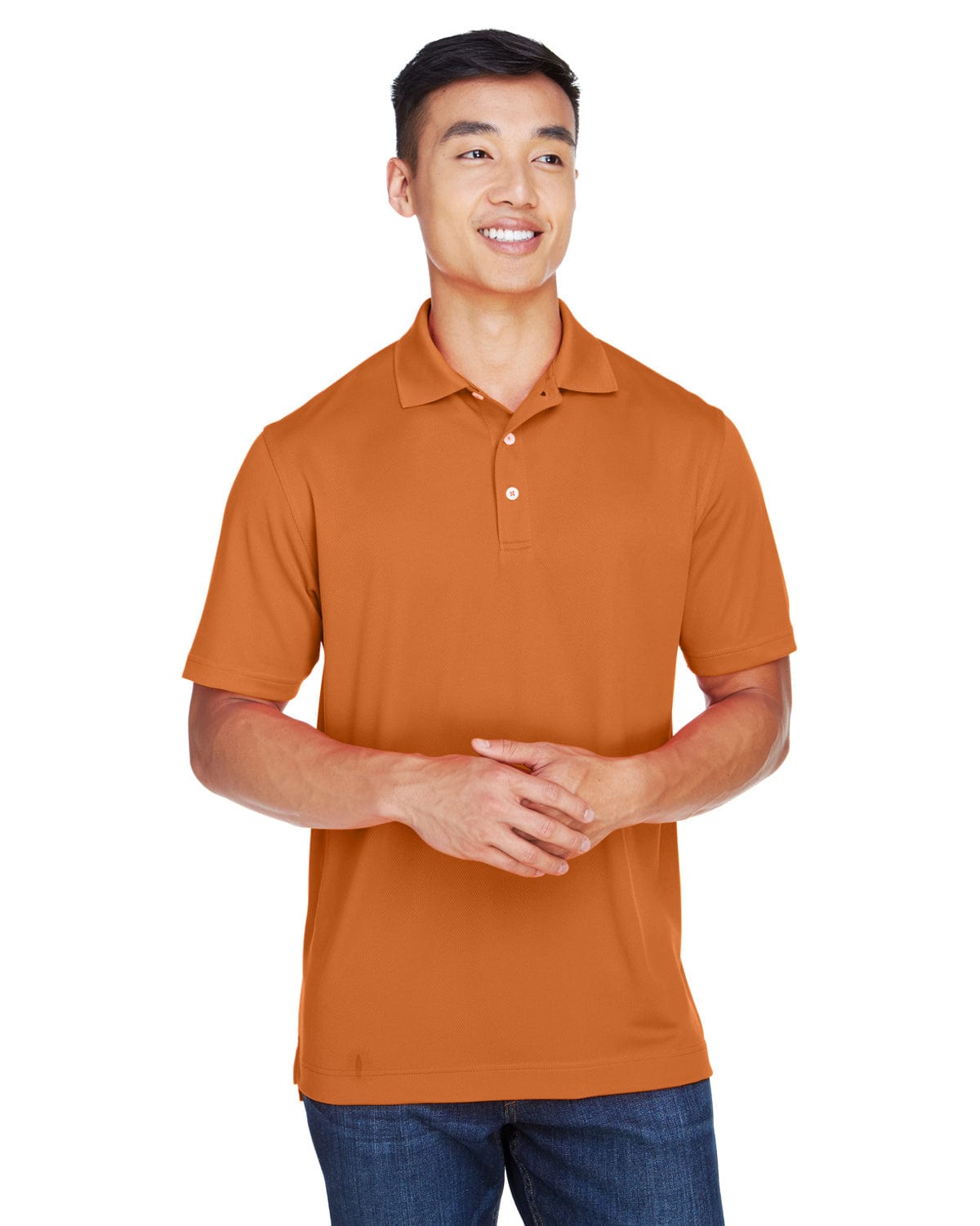 Harriton Double Mesh Polo Shirt M353 | Texas Orange - Front