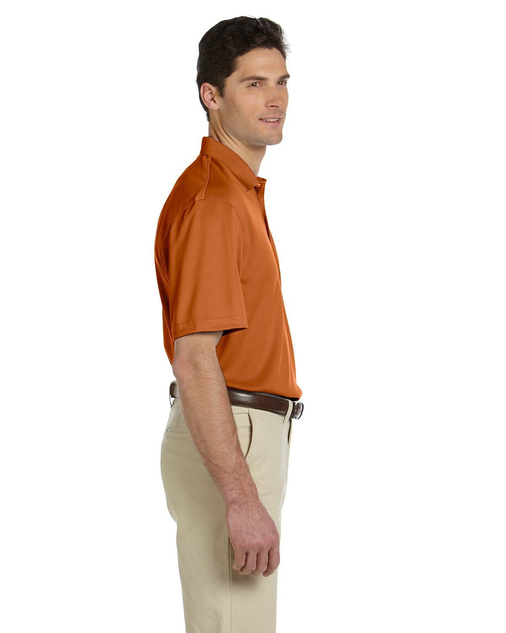Harriton Double Mesh Polo Shirt M353 | Texas Orange - Side