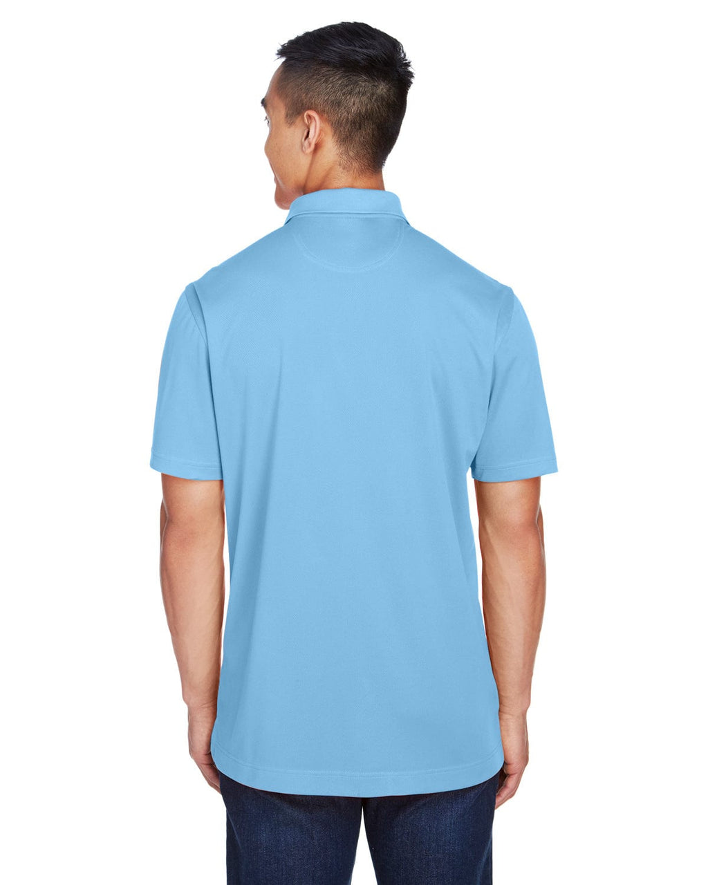 Harriton Double Mesh Polo Shirt M353 | Light Blue - Back