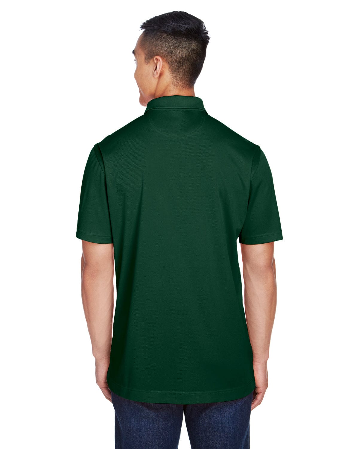 Harriton Double Mesh Polo Shirt M353 | Dark Green - Back