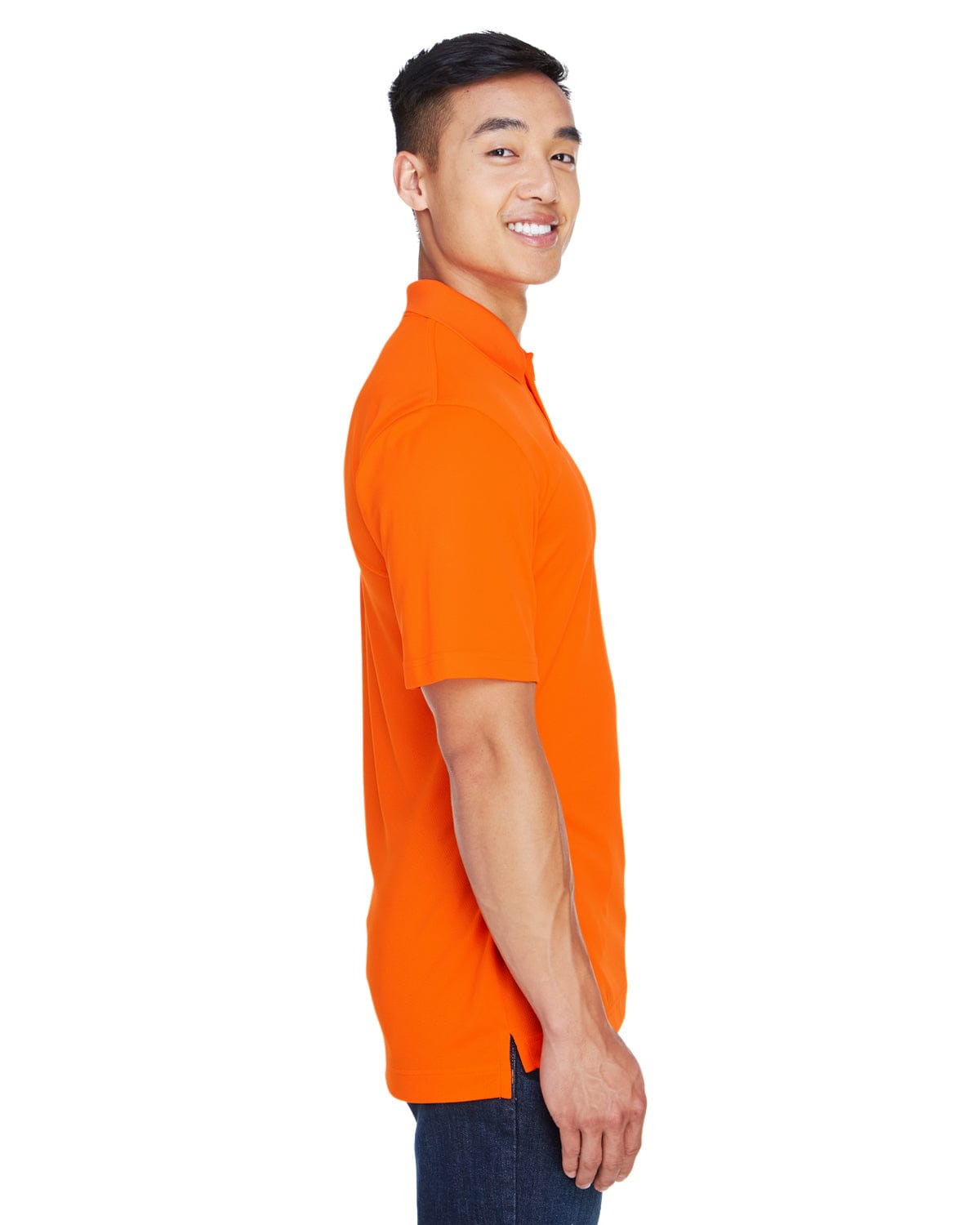 Harriton Double Mesh Polo Shirt M353 | Team Orange - Side