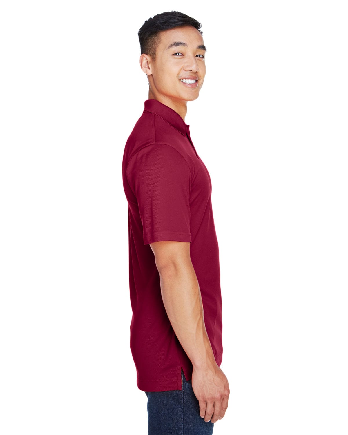 Harriton Double Mesh Polo Shirt M353 | Maroon - Side