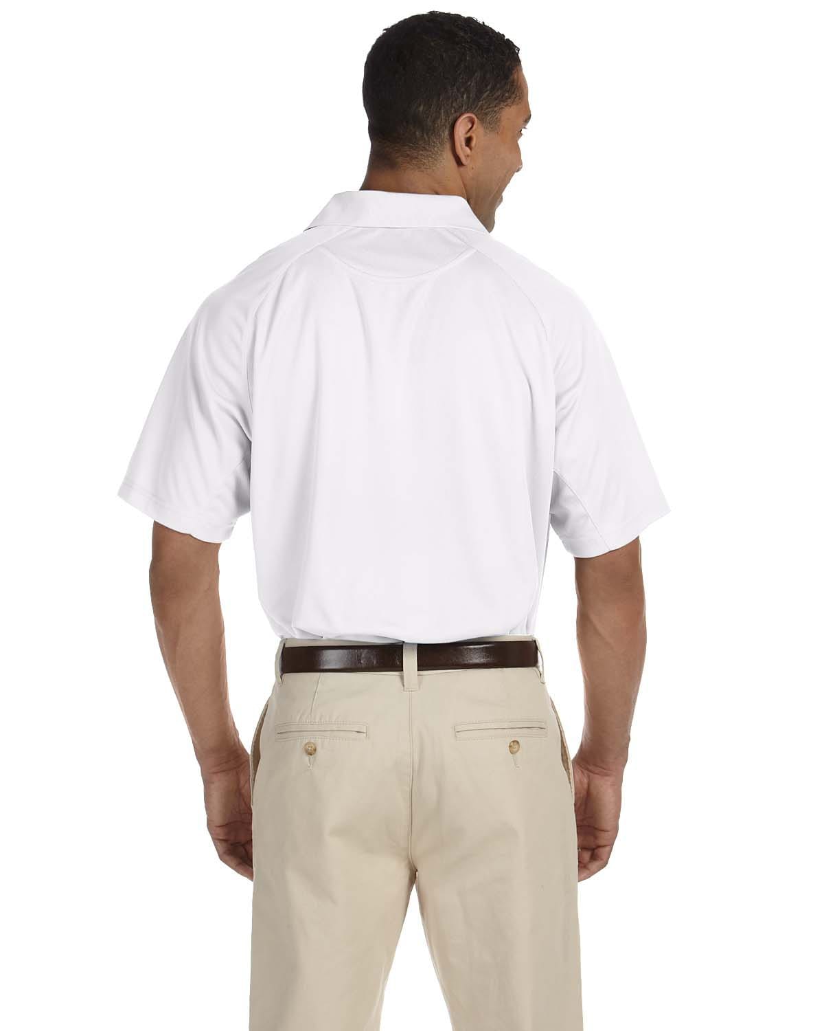 Harriton Polytech Mesh Polo M374 | White - Back