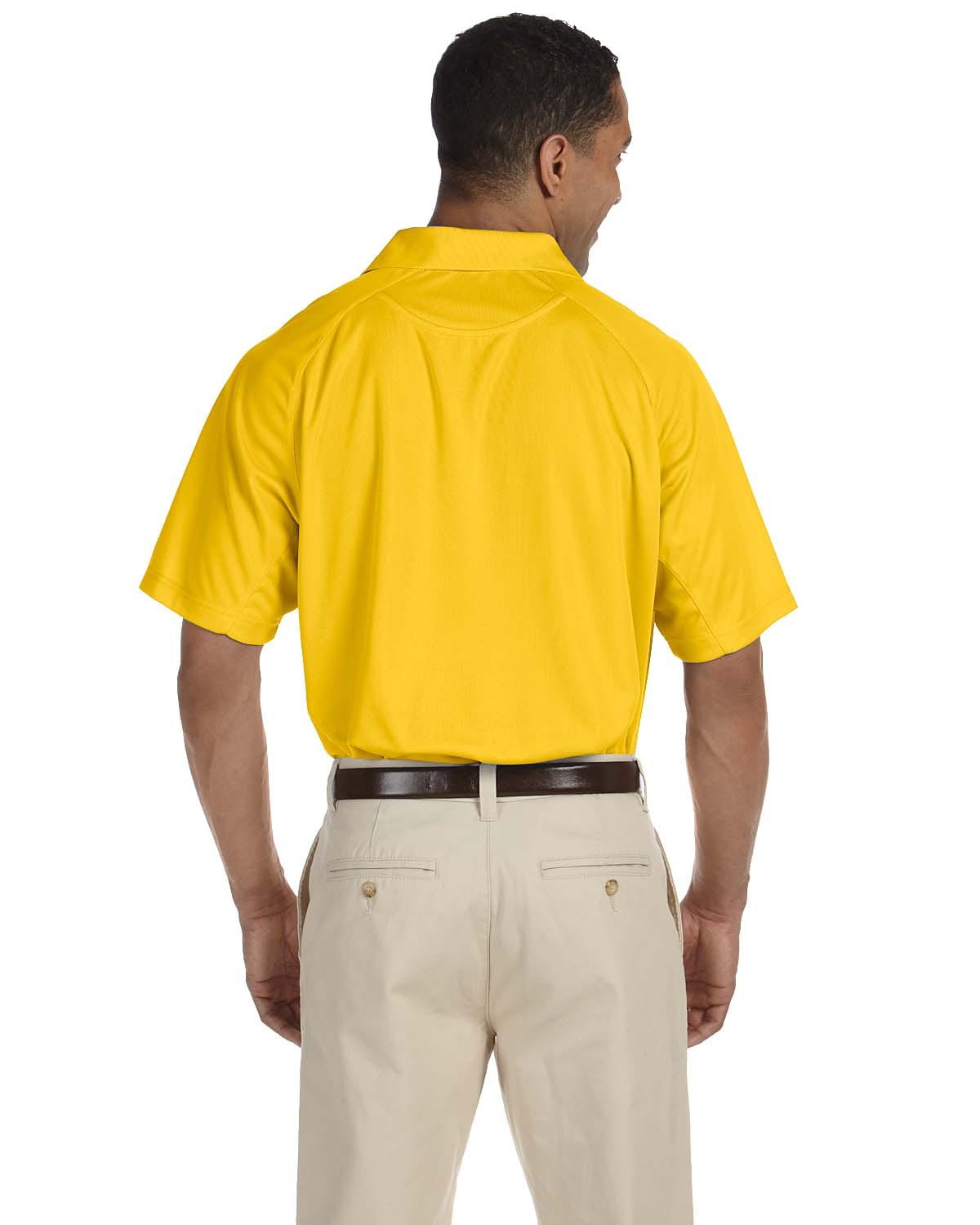 Harriton Polytech Mesh Polo M374 | Gold - Back