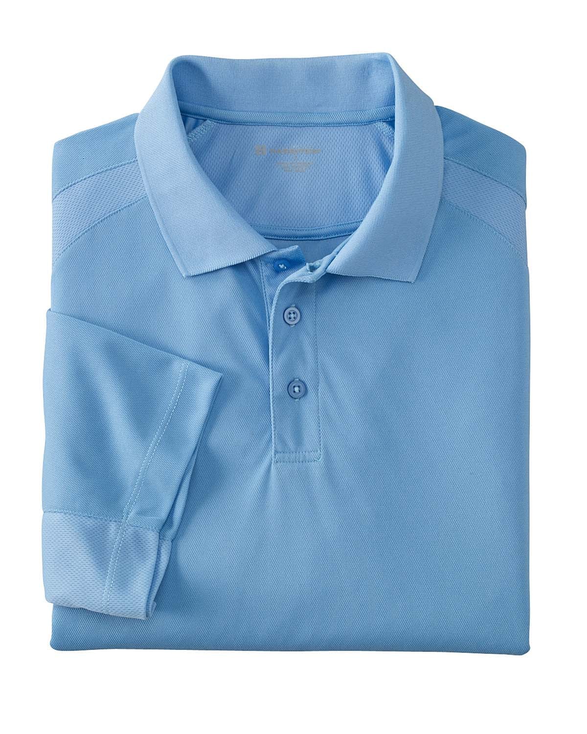 Harriton Polytech Mesh Polo M374 | Light Blue - Front