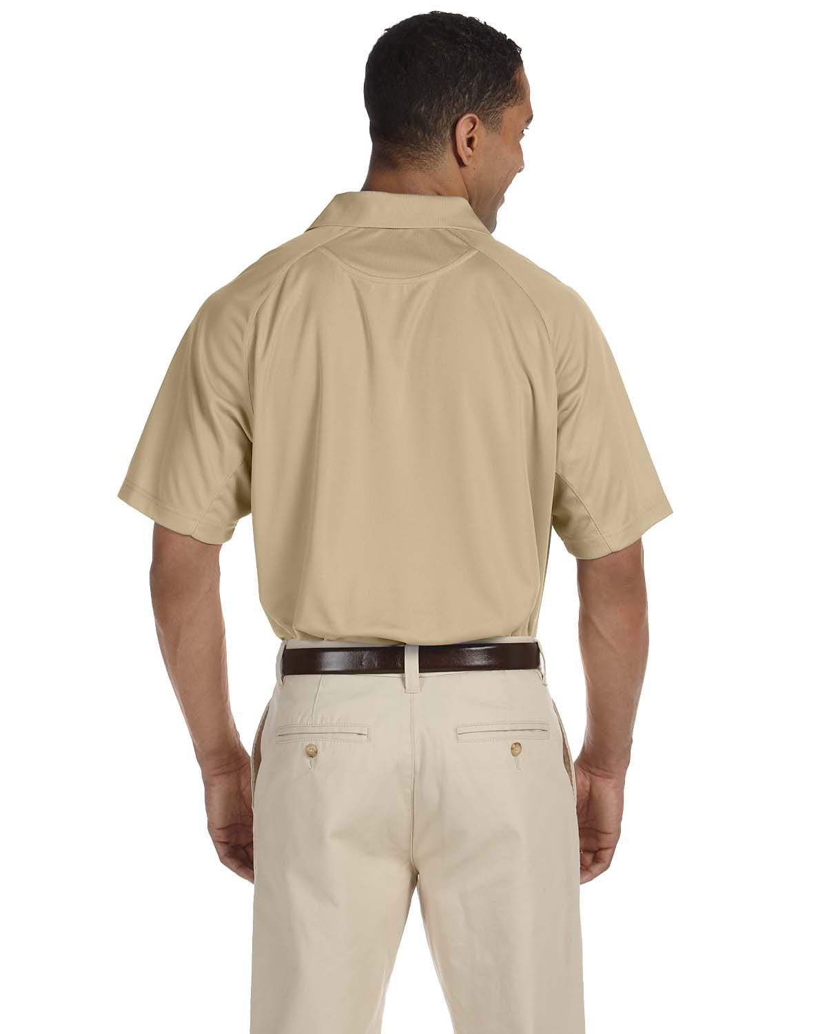 Harriton Polytech Mesh Polo M374 | Stone - Back