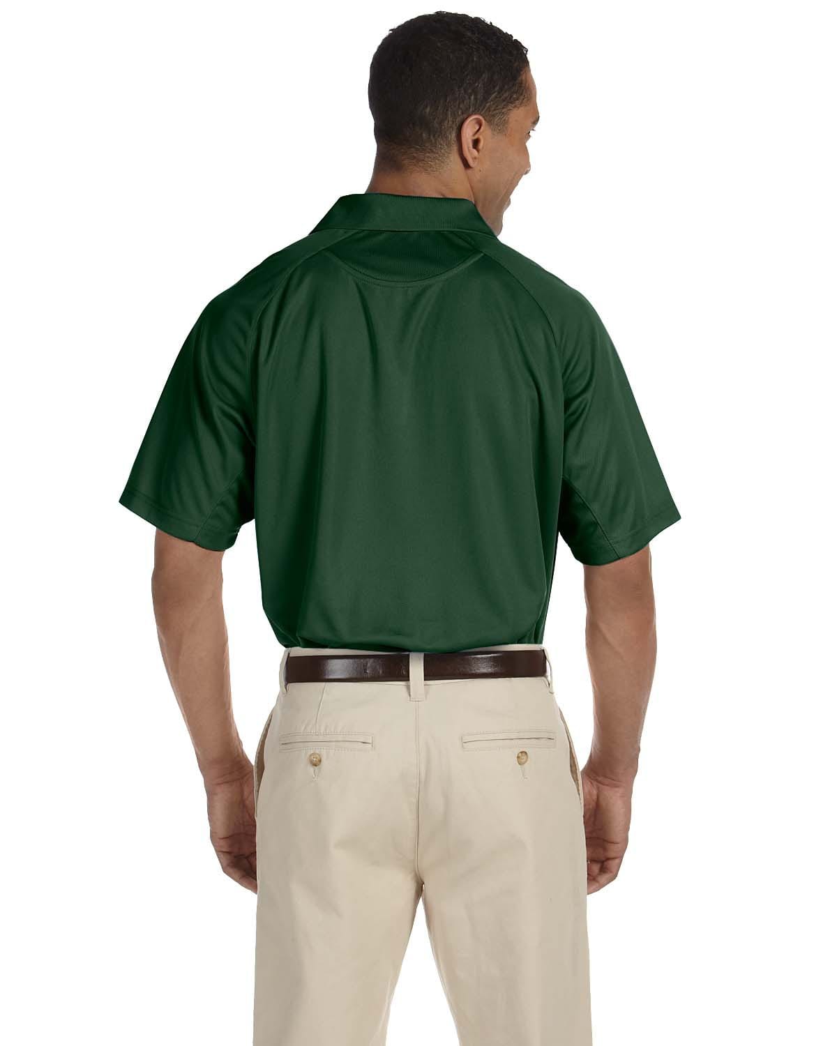Harriton Polytech Mesh Polo M374 | Dark Green - Back
