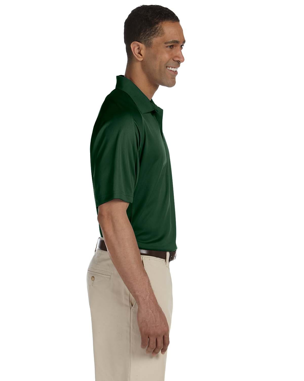 Harriton Polytech Mesh Polo M374 | Dark Green - Side