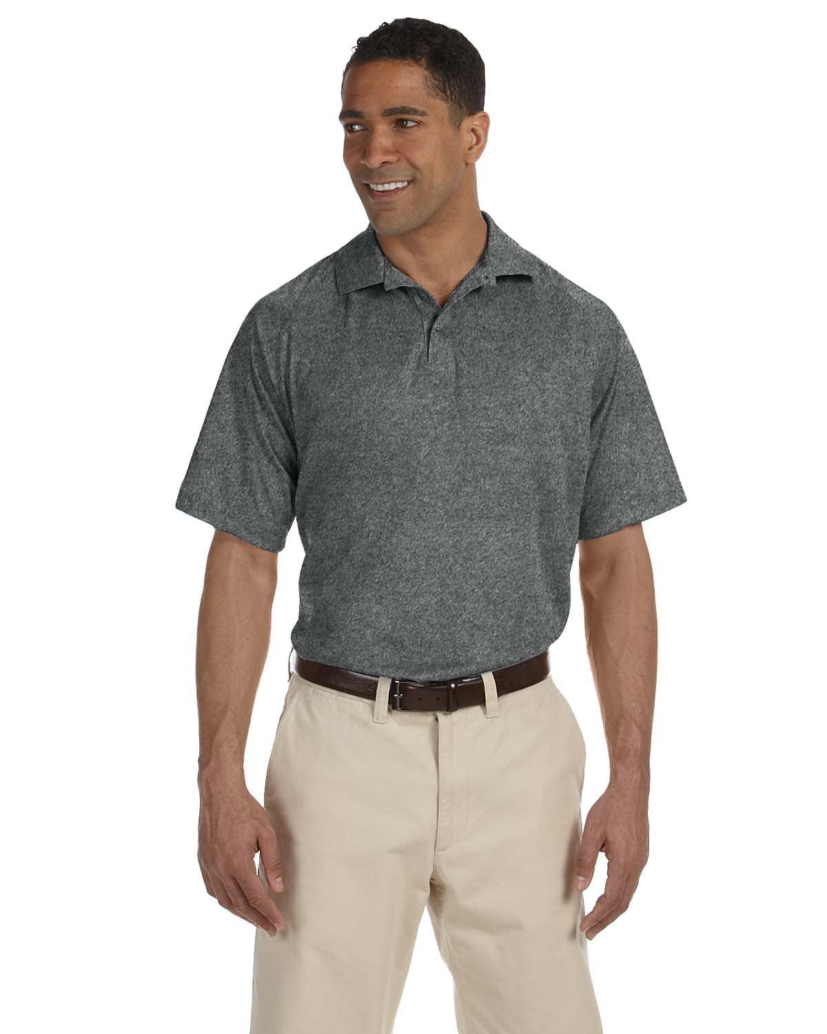 Harriton Polytech Mesh Polo M374 | Charcoal - Front