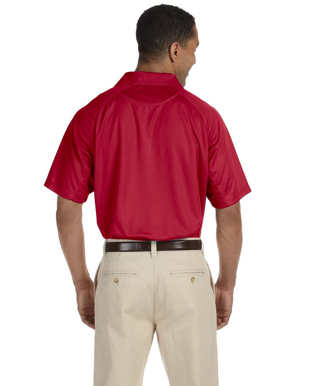 Harriton Polytech Mesh Polo M374 | Red - Back