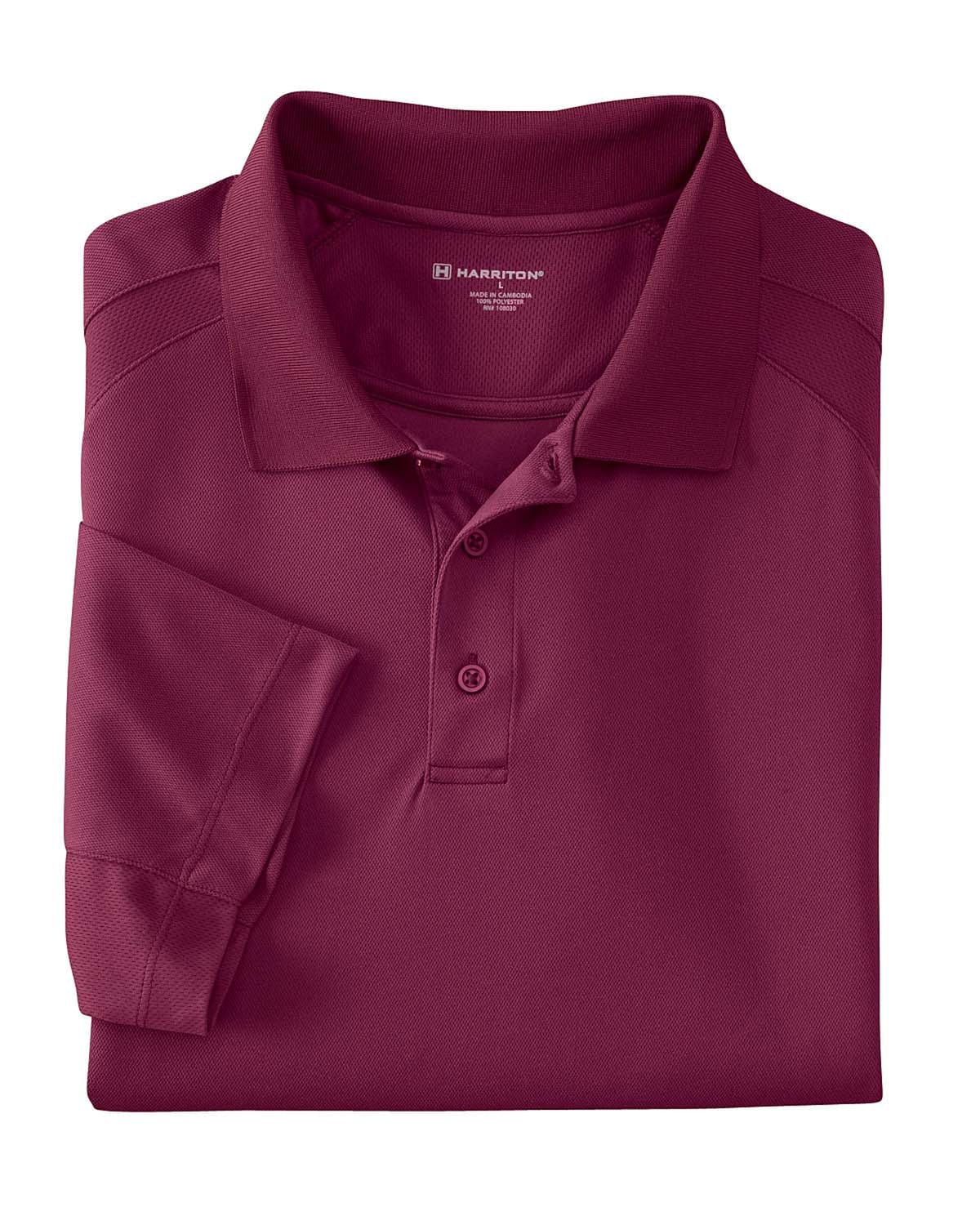 Harriton Polytech Mesh Polo M374 | Maroon - Front