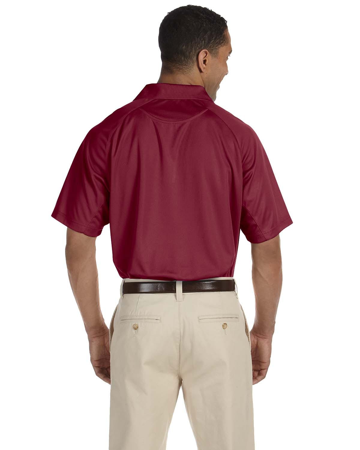 Harriton Polytech Mesh Polo M374 | Maroon - Back