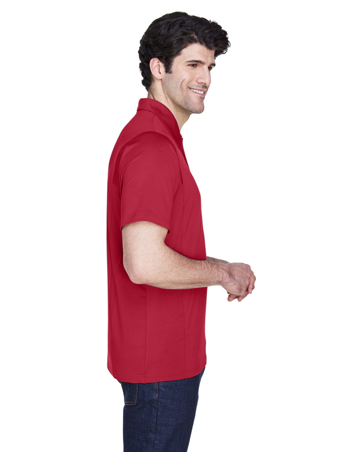 Team 365 Mens Charger Performance Polo TT20 | Sp Scarlet Red - Side