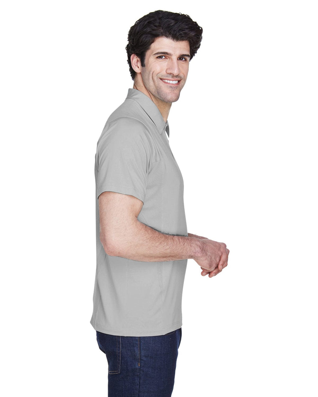Team 365 Mens Charger Performance Polo TT20 | Sport Silver - Side