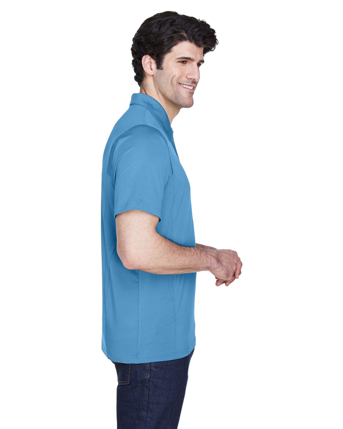 Team 365 Mens Charger Performance Polo TT20 | Sport Light Blue - Side
