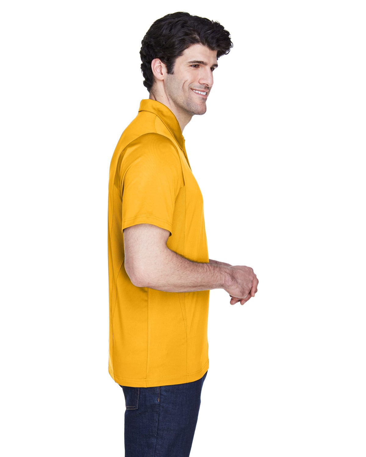Team 365 Mens Charger Performance Polo TT20 | Sp Athletic Gold - Side