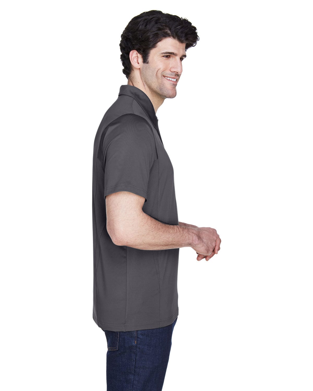 Team 365 Mens Charger Performance Polo TT20 | Sport Graphite - Side