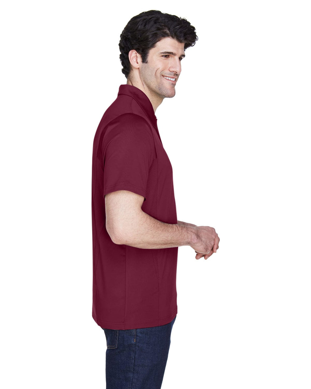 Team 365 Mens Charger Performance Polo TT20 | Sport Maroon - Side