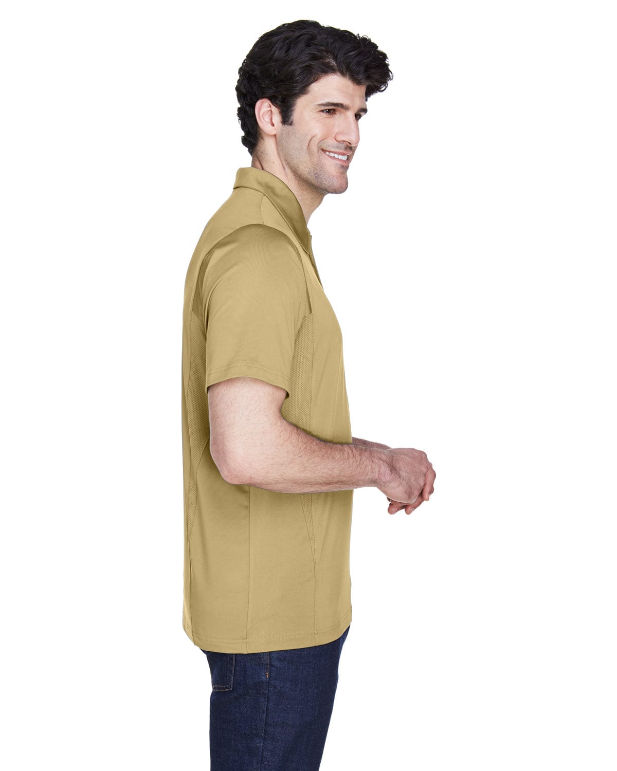 Team 365 Mens Charger Performance Polo TT20 | Sport Vegas Gold - Side