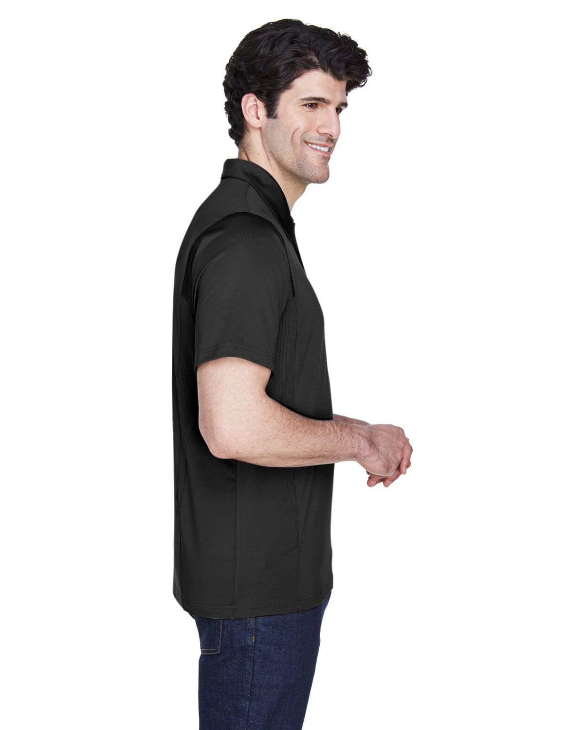Team 365 Mens Charger Performance Polo TT20 | Black - Side