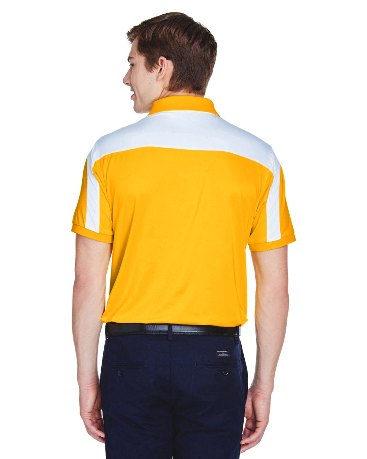 Team 365 Mens Victor Performance Polo TT22 | Sp Athletic Gold - Back