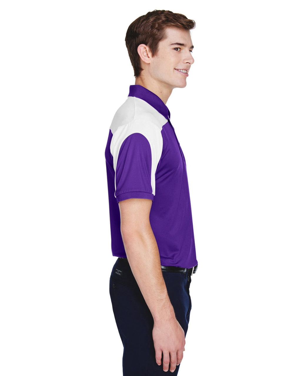 Team 365 Mens Victor Performance Polo TT22 | Sport Purple - Side