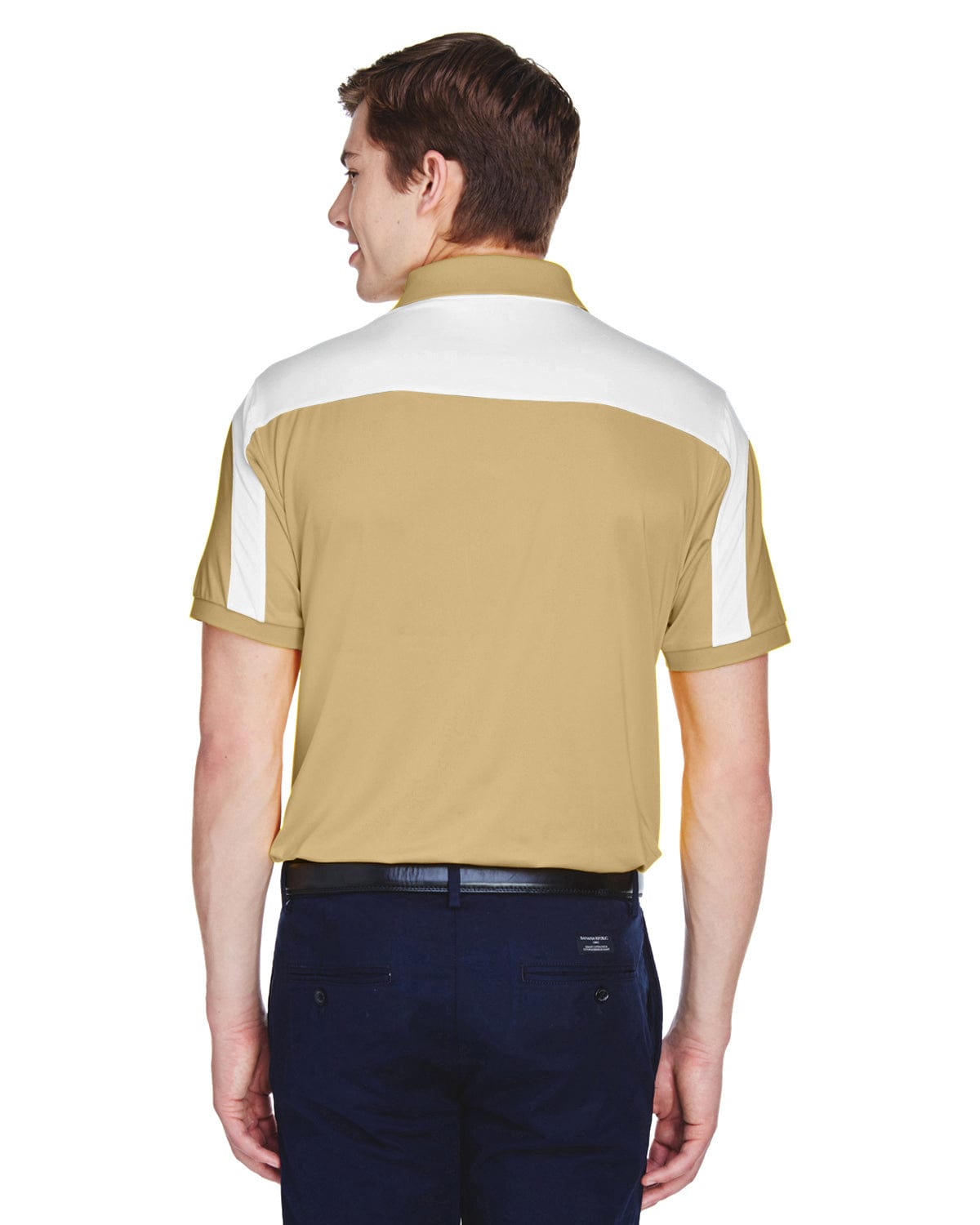 Team 365 Mens Victor Performance Polo TT22 | Sport Vegas Gold - Back