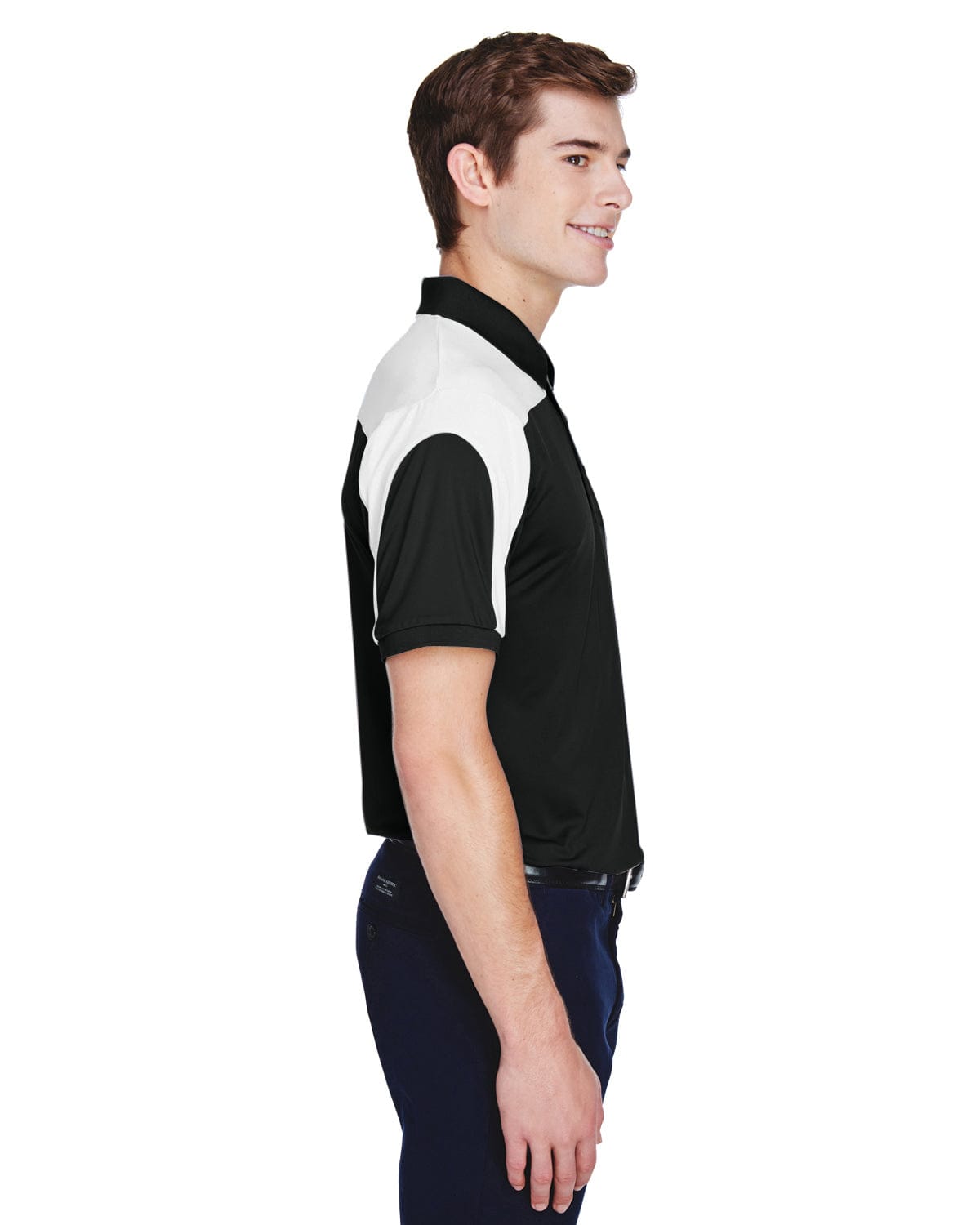 Team 365 Mens Victor Performance Polo TT22 | Black - Side